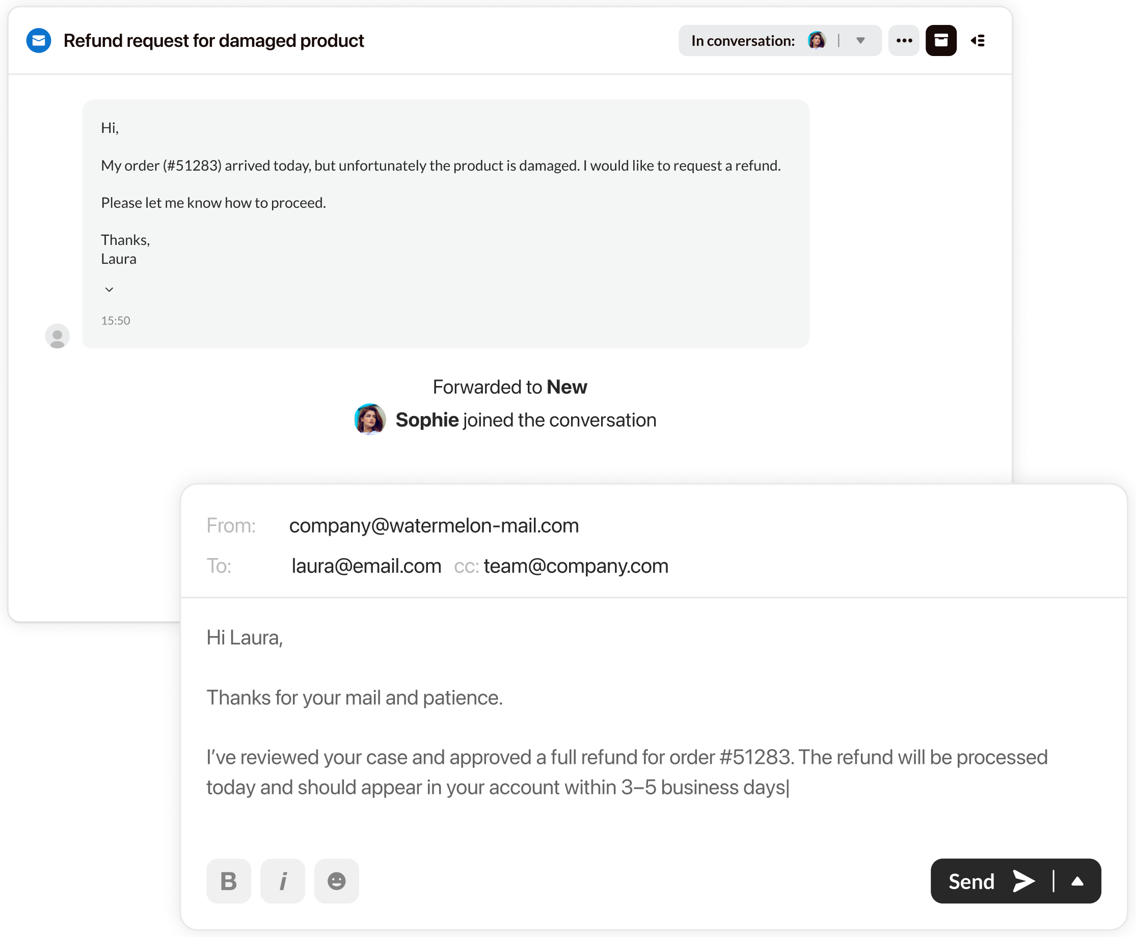 Inbox escalatie naar medewerker bij complexe e-mails
